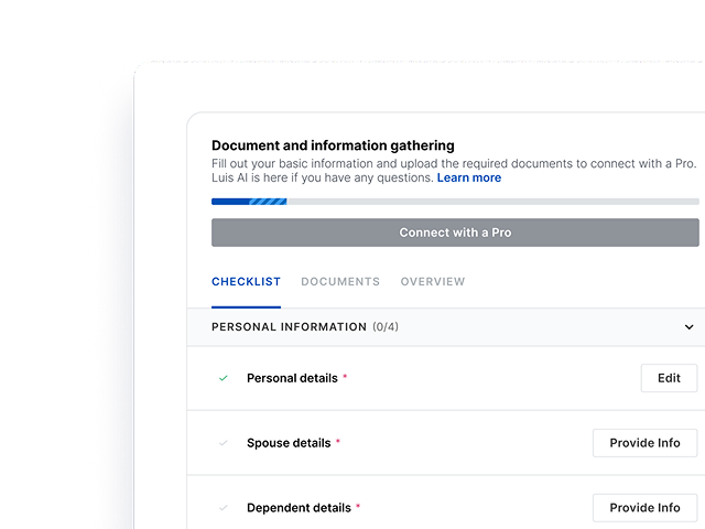 Document upload screen