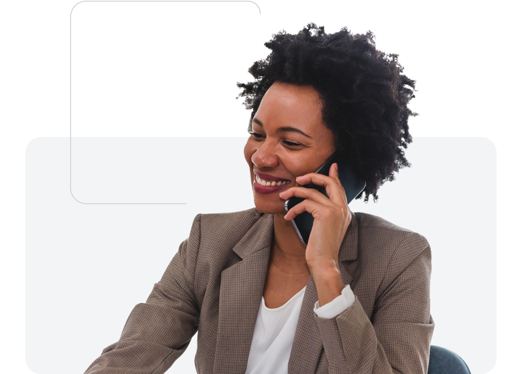 Woman talking on the phone with a tax professional
